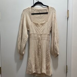 NWT Free People Cream Knit Mini Dress